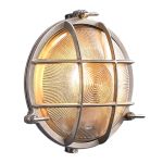 Nordlux Polperro Applique Murale Laiton et Verre Nickel Satiné - Extérieur | 195mm - IP64 - Convient pour E27